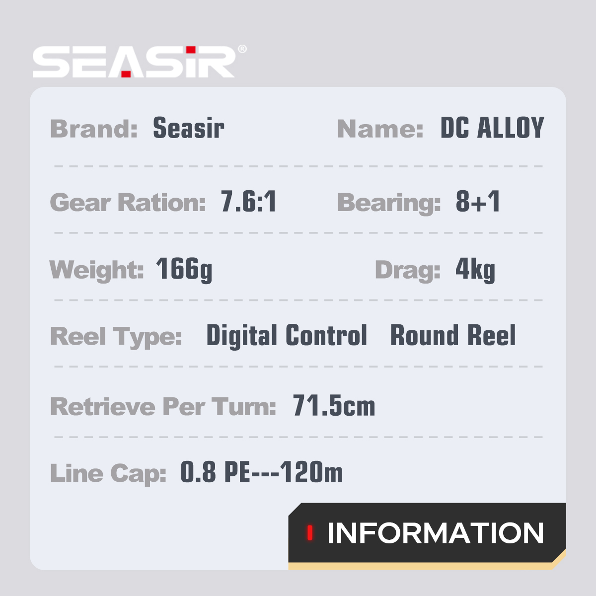 รอกตกปลา SEASIR DC Alloy แบบโล - Surf Reel บทวิจารณ์และราคา